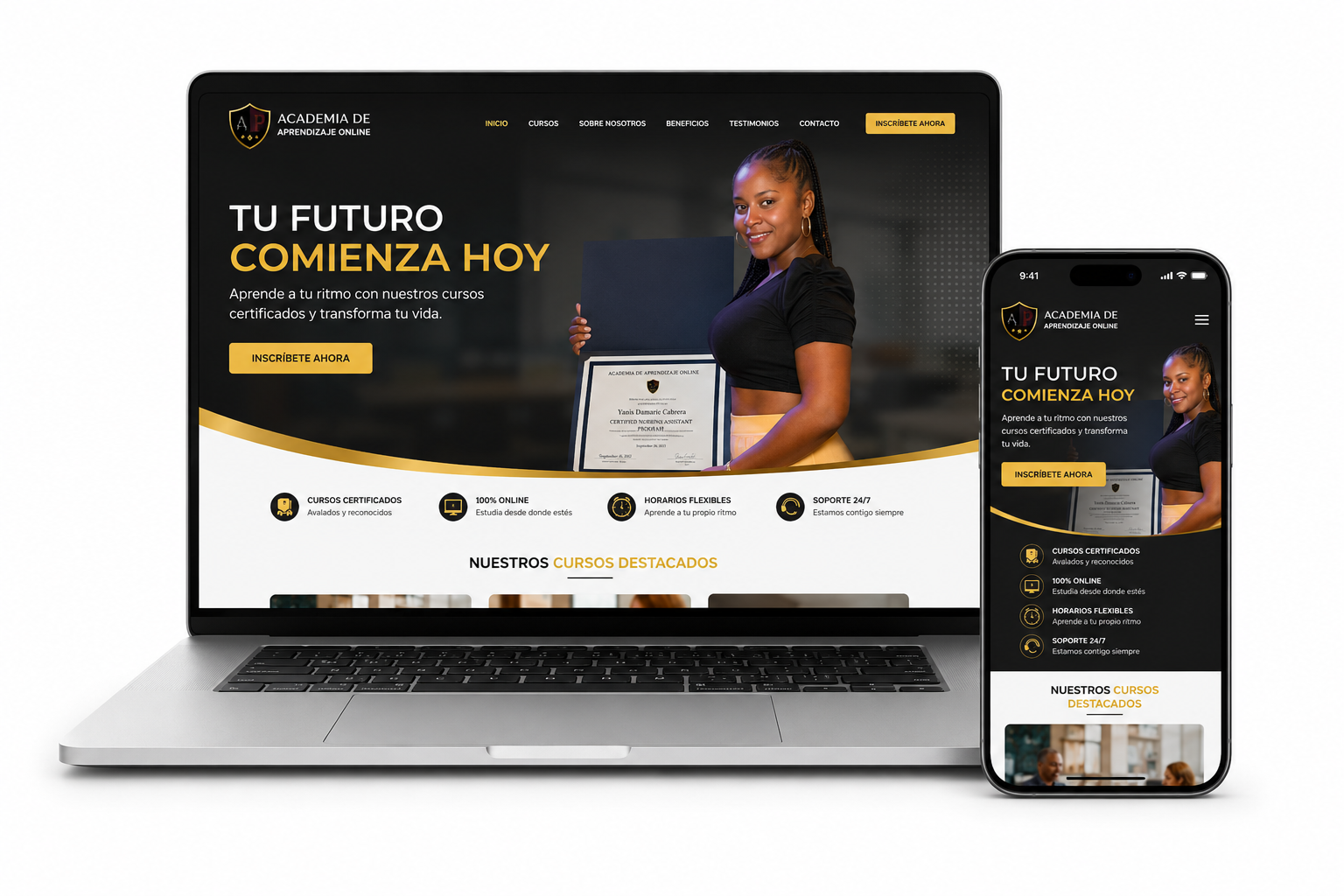 Estudia desde cualquier dispositivo — Academia de Aprendizaje